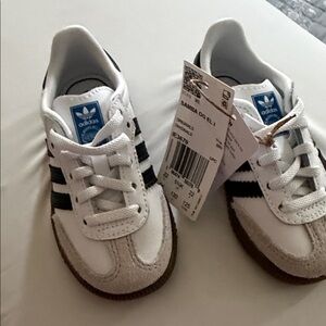 adidas Kids Samba OG White with Black Stripes Sneakers